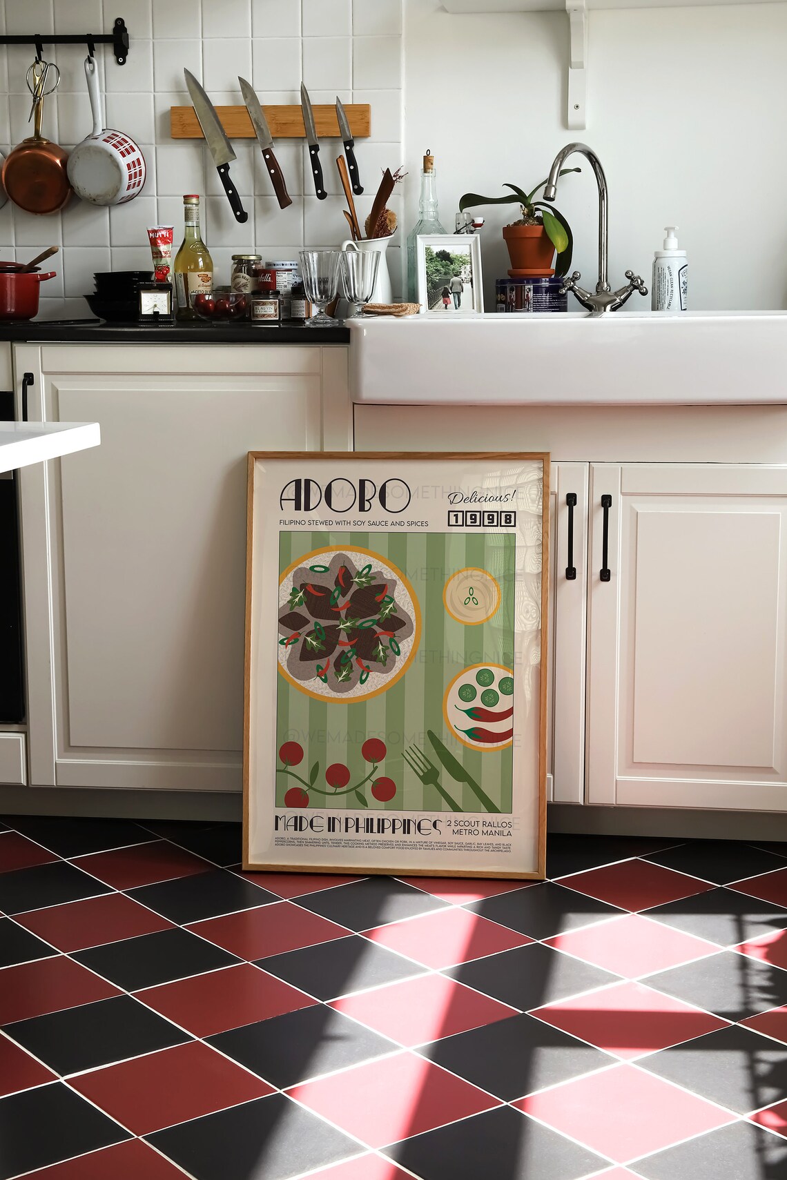 Adobo Food Art Poster, Retro Kitchen Decor - Image 3