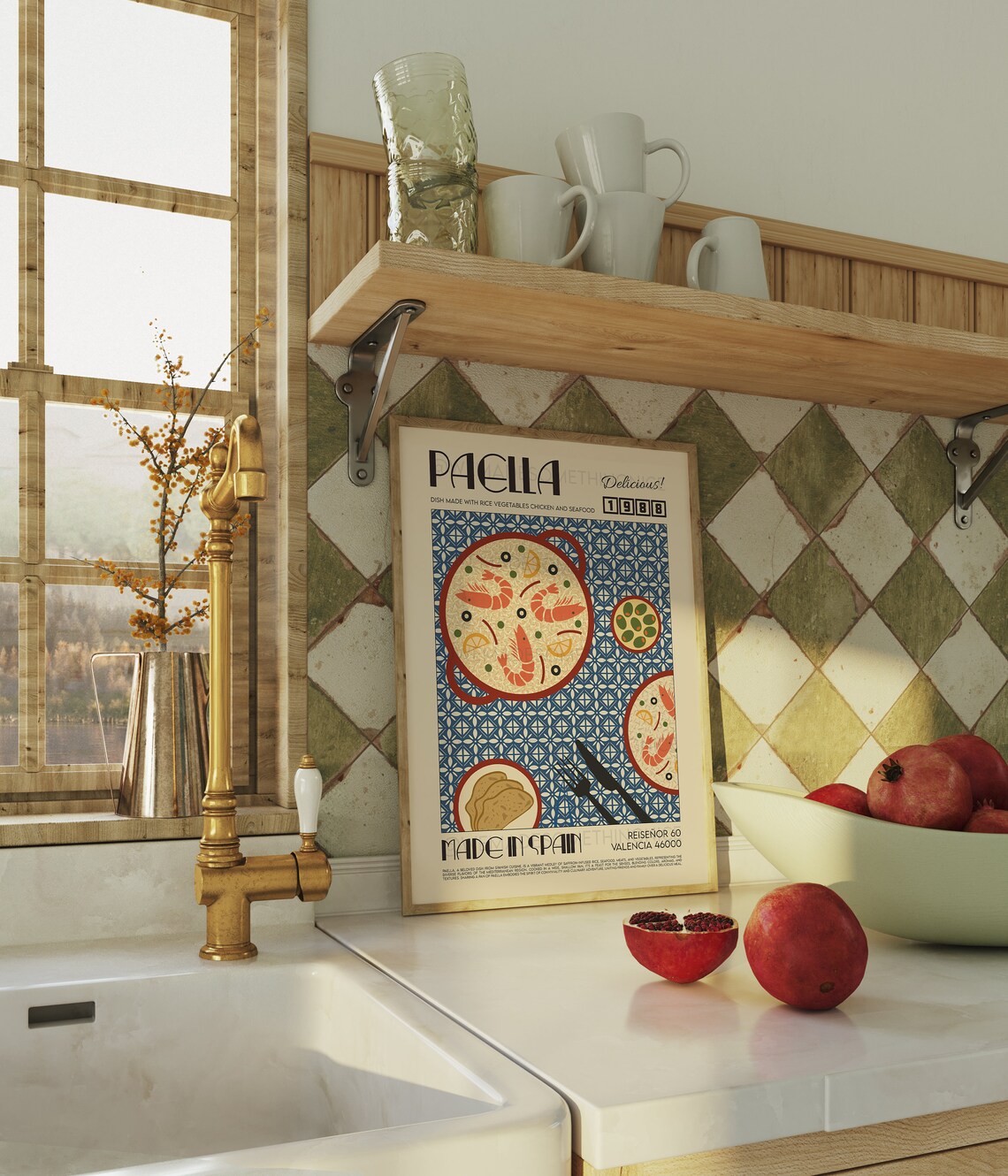 Paella Kitchen Art Print, Food Poster Decor - Image 4