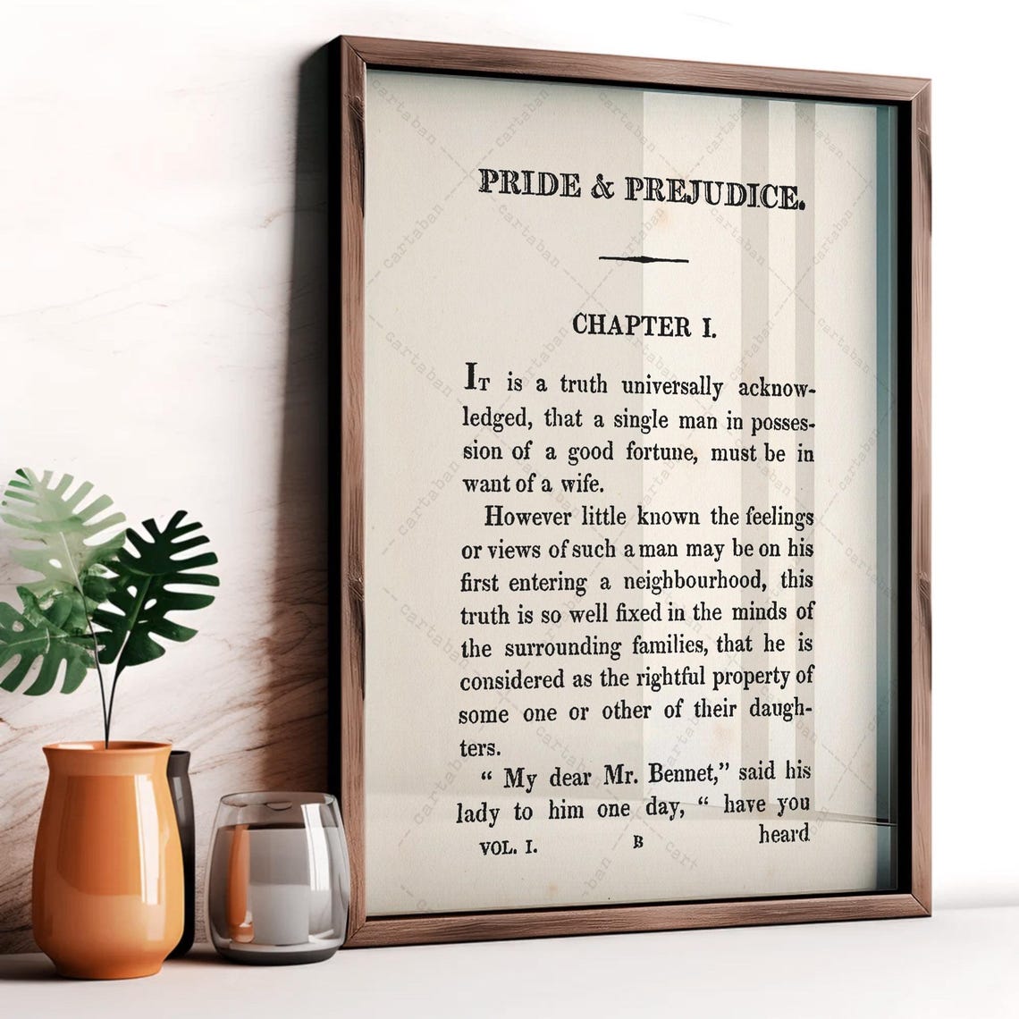 Pride and Prejudice Jane Austen First Page Chapter One Classic Poster - Image 3