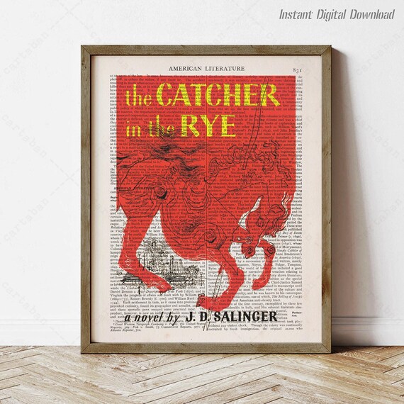 J D Salinger The Catcher In The Rye Red Horse Dictionary Art Poster