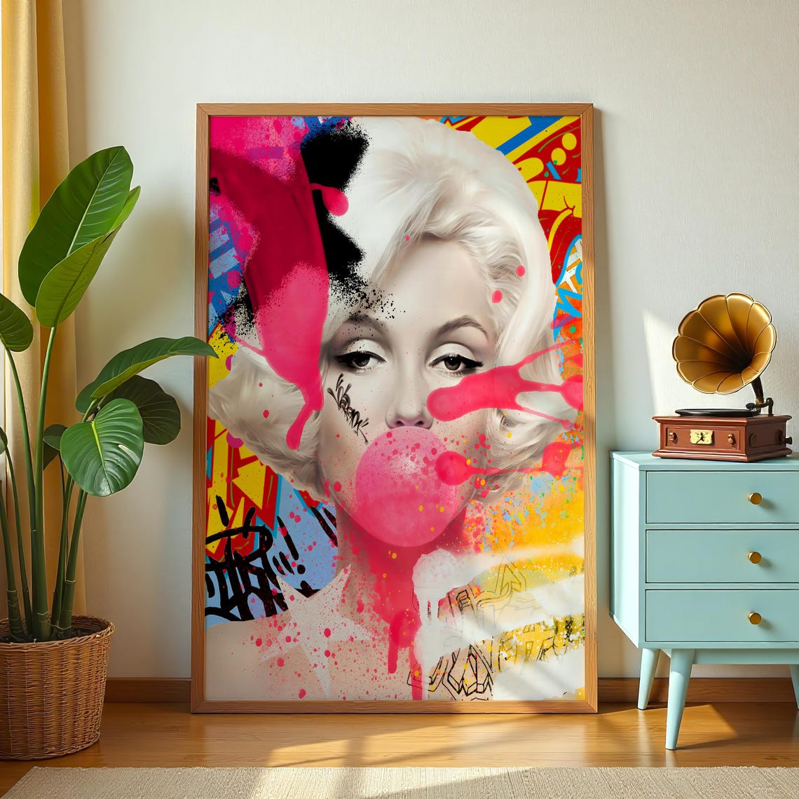 Pop Art Print Bold Graffiti Portrait Artwork Marilyn Inspired Modern Wall Art Vibrant Urban Home Decor - Image 2