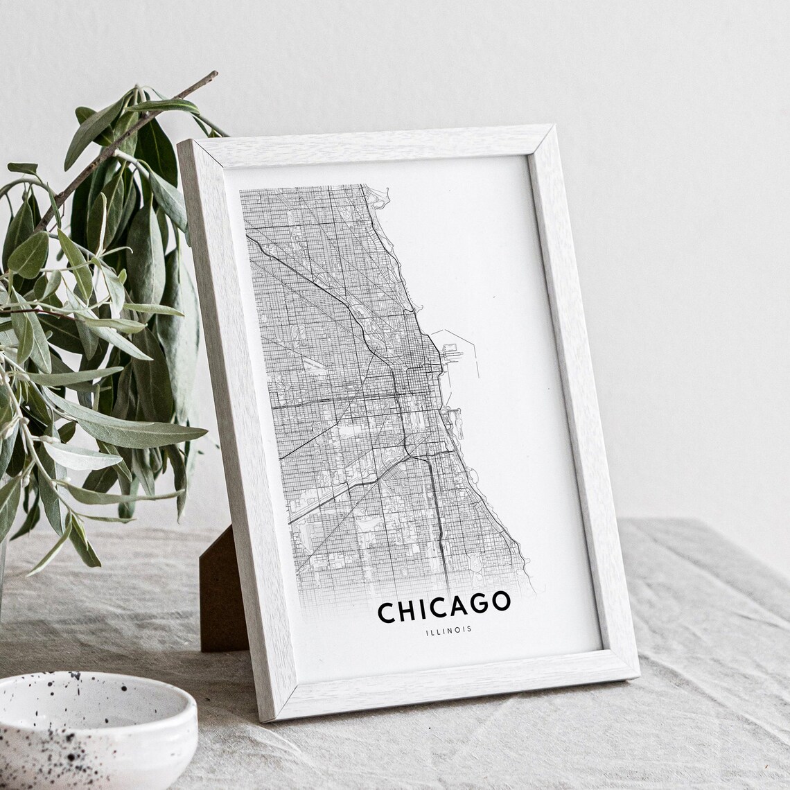 Chicago Map Print, Minimal Black And White Travel - Image 4
