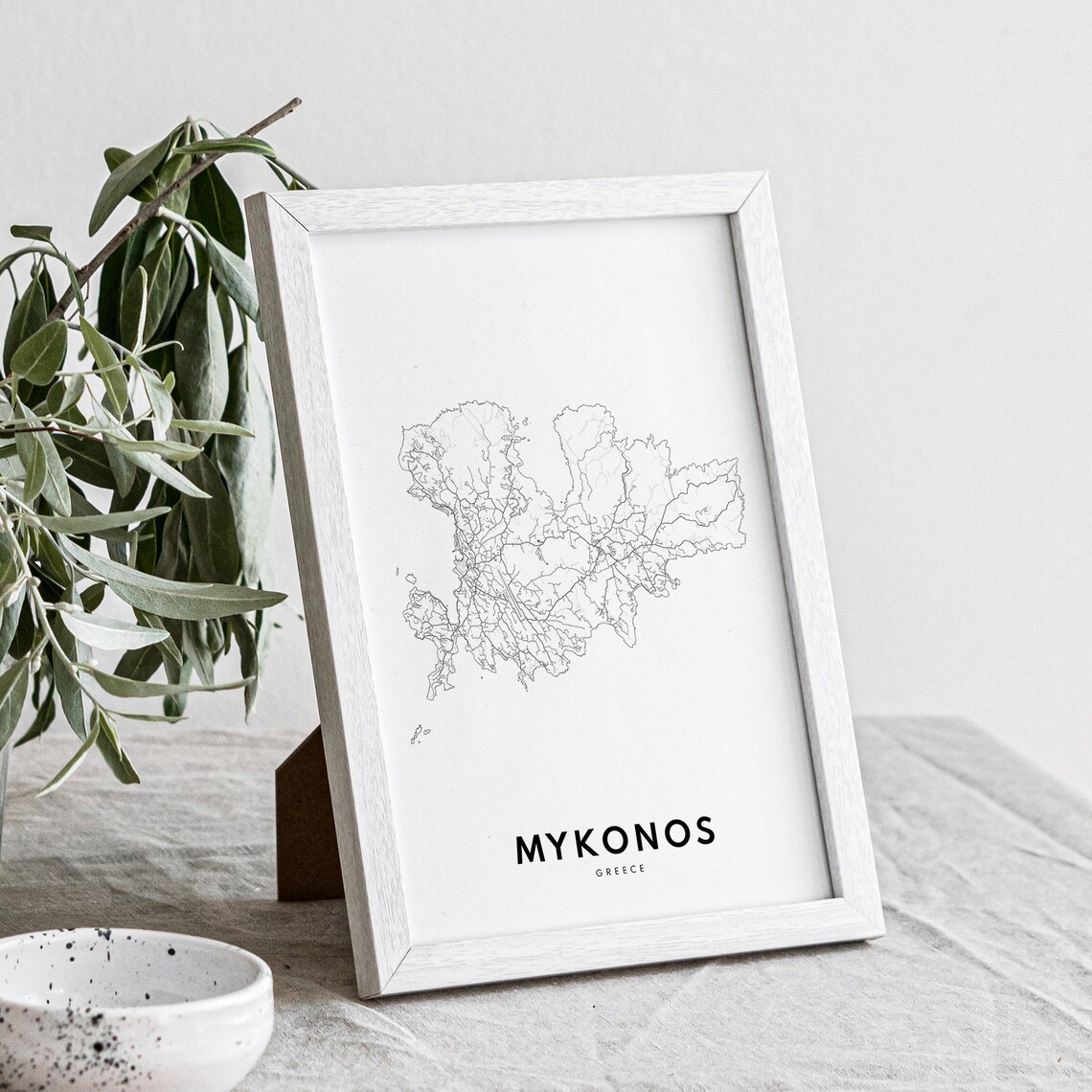 Mykonos Greece Map Art Print, Travel Poster - Image 4