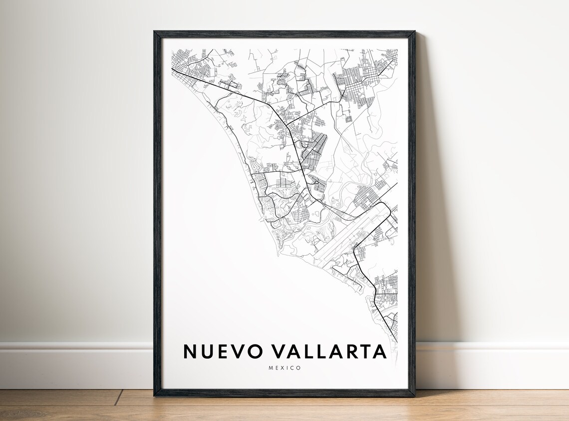 Nuevo Vallarta Mexico Riviera Nayarit City Street Map Poster
