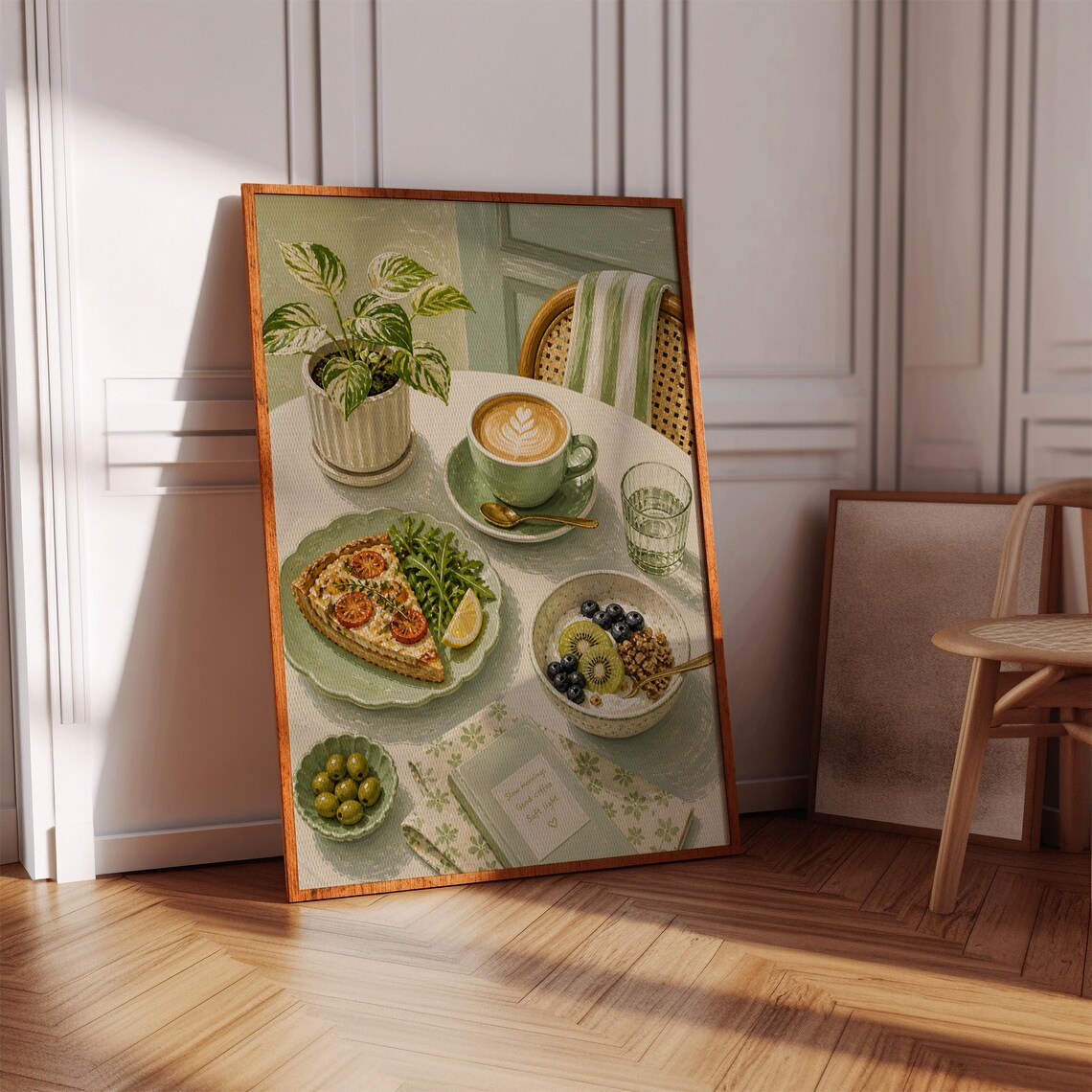 Green Breakfast Poster, Cozy Morning Coffee