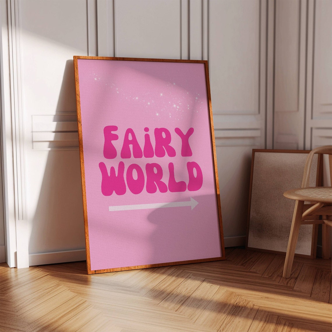 Fairy World Pink Quote Poster Girly Room Decor Digital Download