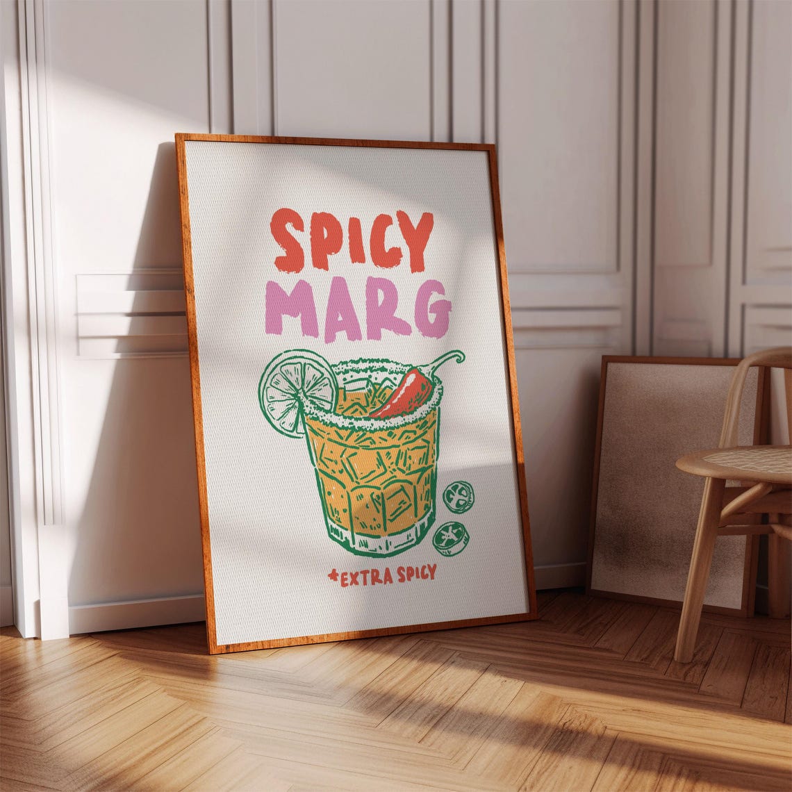 Spicy Margarita Print Colorful Cocktail Wall Art Digital Download