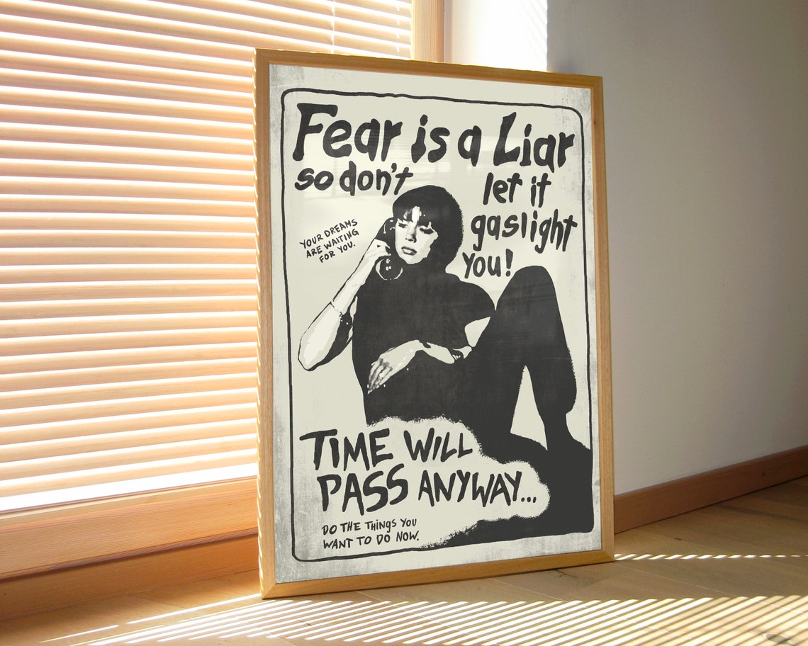 Fear Is a Liar Bold Retro Typography Punk Style Motivational Poster - Image 3
