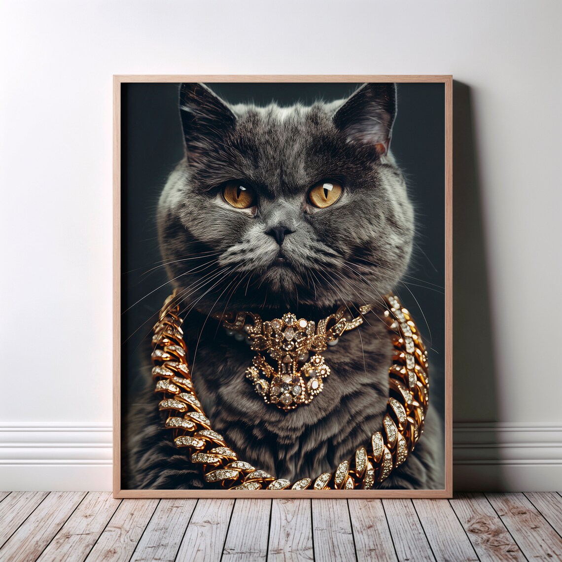 Funny Cat Art Poster Gift Lover Urban Animal For Pet Lovers Cool