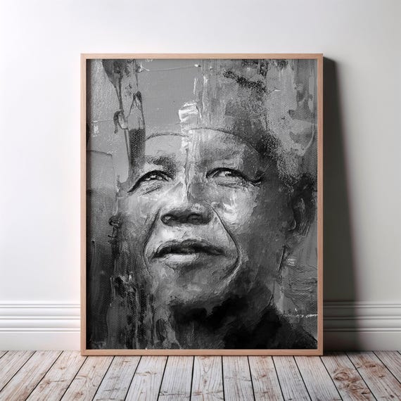 Nelson Mandela Wall Art Poster Painting Inspirational African Abstract