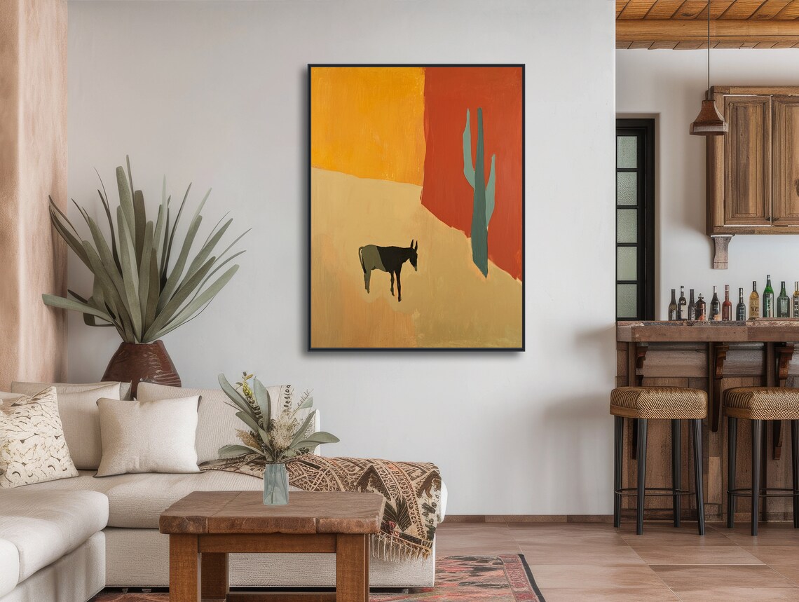Southwestern Cactus Canyon Road Modern Art Print - Image 3
