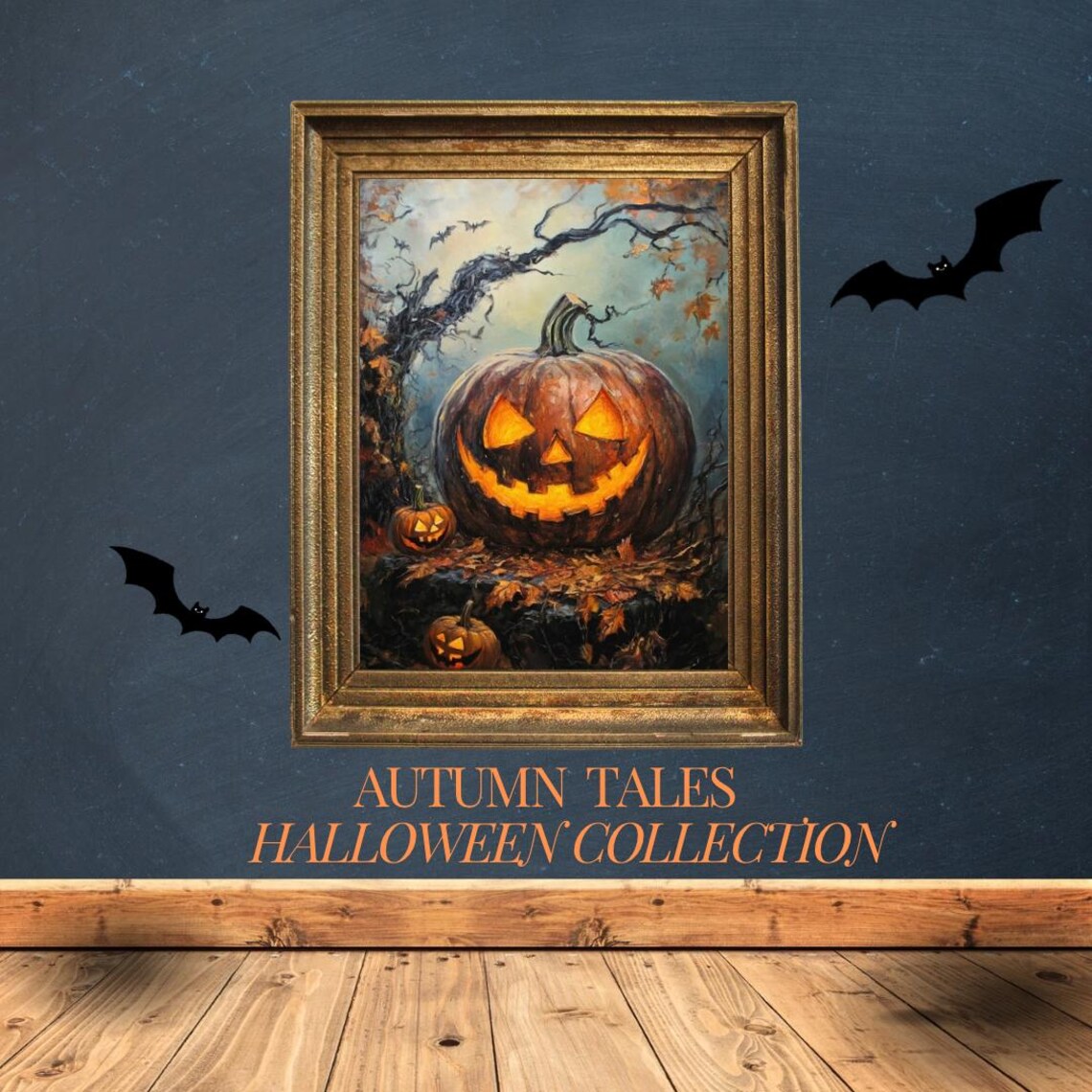 Giant Glowing Jack O Lantern Under Twisted Autumn Tree Spooky Halloween Poster - Image 6