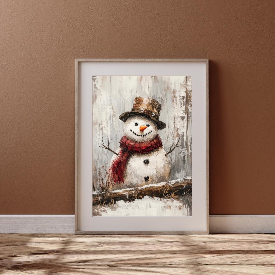 Cute Snowman Christmas Art Print, Nursery Decor - Image 4