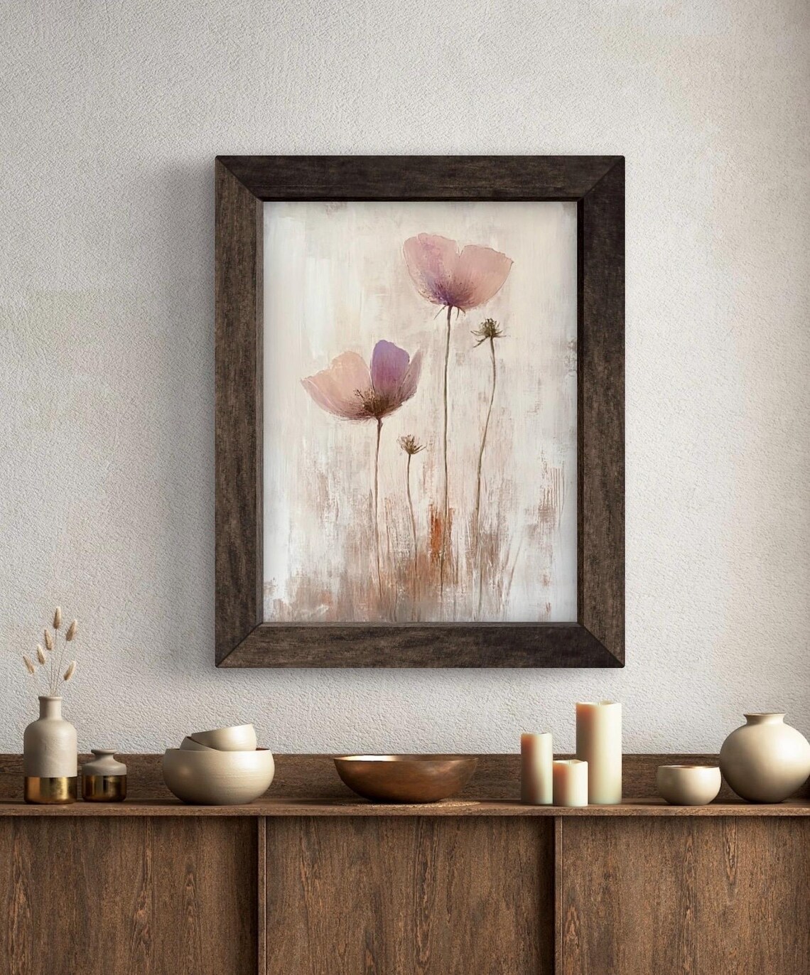 Pink Purple Poppy Flowers Abstract Watercolor Floral Art Poster - Image 5