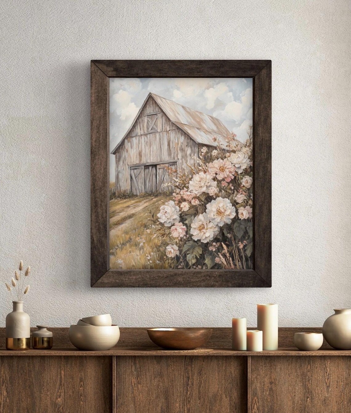 Vintage Barn And Spring Wildflowers Art Print - Image 5