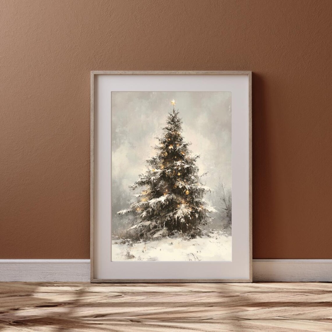Christmas Tree Art Print, Moody Dark Academia - Image 4