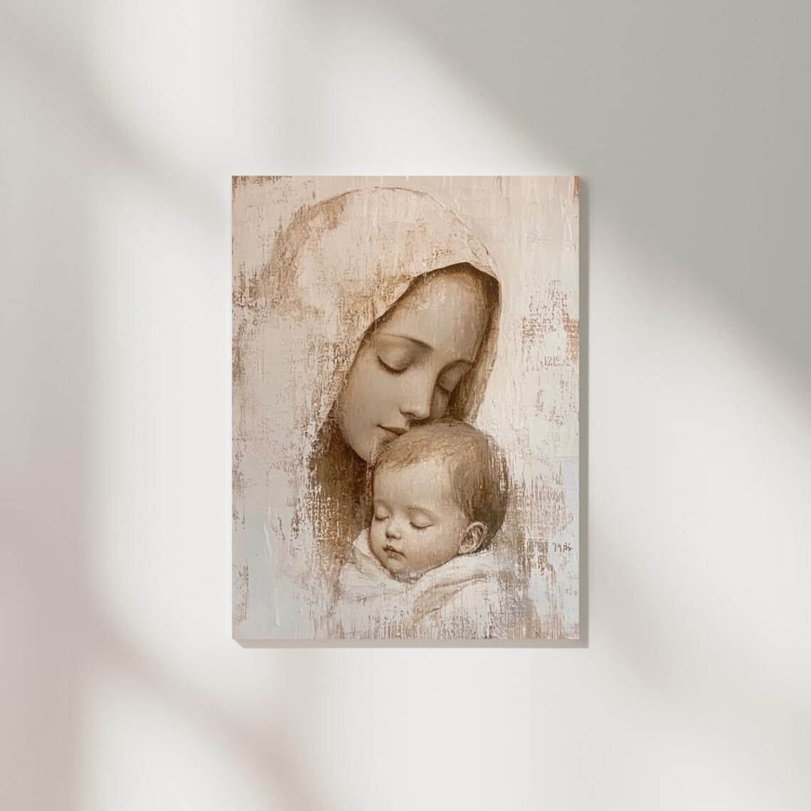 Vintage Virgin Mary and Baby Jesus Nativity Art Print - Image 5