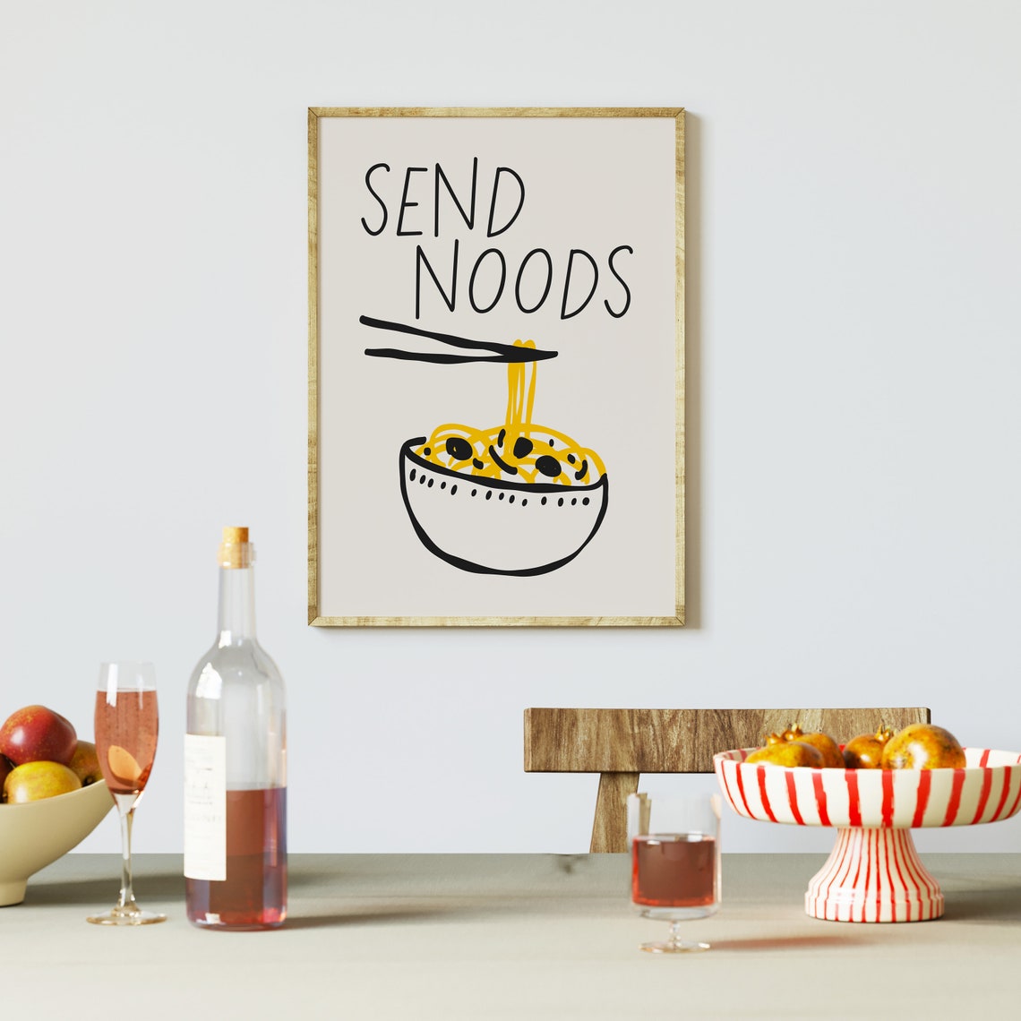 Send Noods Ramen Bowl Funny Quote Print For Bold Modern Kitchens - Image 2