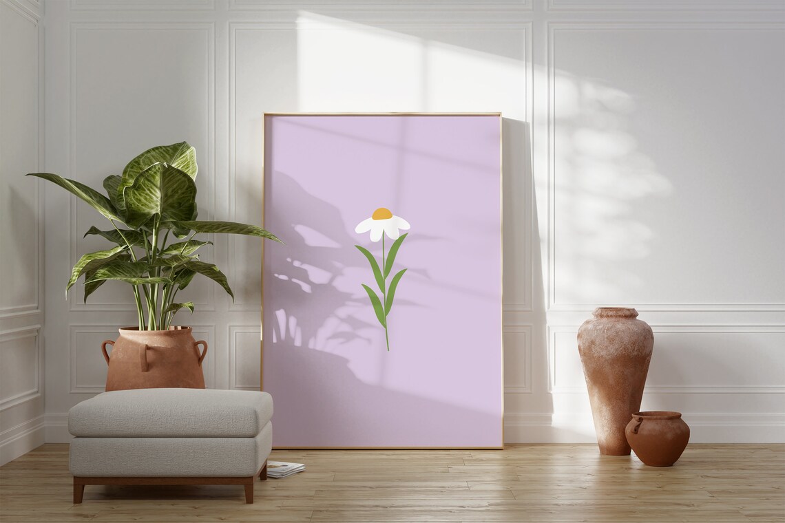 Daisy Boho Floral Art Print for Girls' Room - Image 3
