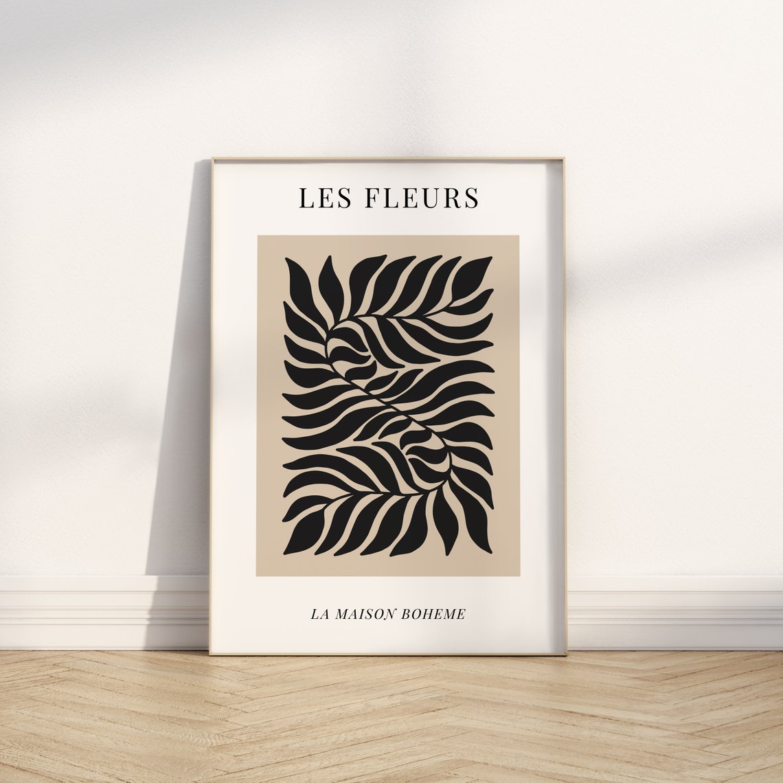 Les Fleurs La Maison Boheme Black Leaf Cutout Botanical Poster