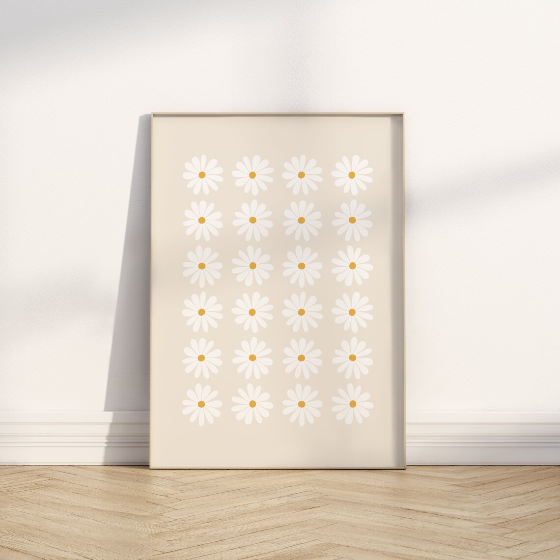 Daisy Print Boho Floral Nursery Art Print