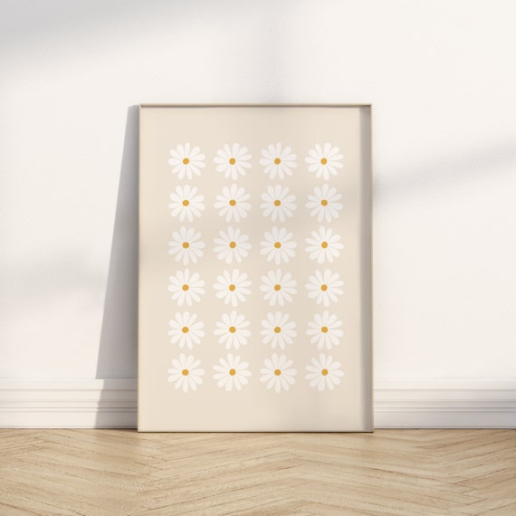 Daisy Print Boho Floral Nursery Art Print
