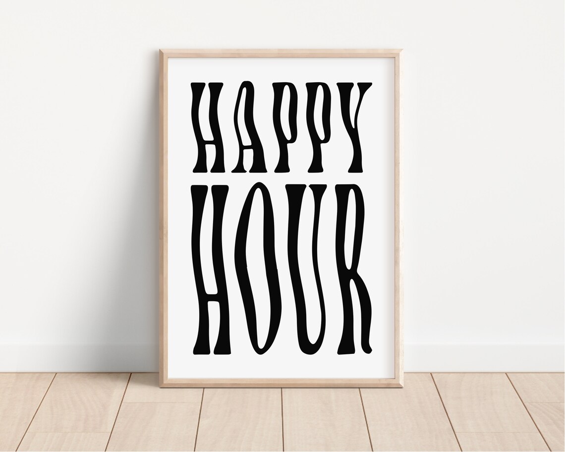Happy Hour Cocktail Drinks Bar Wall Art Print - Image 3