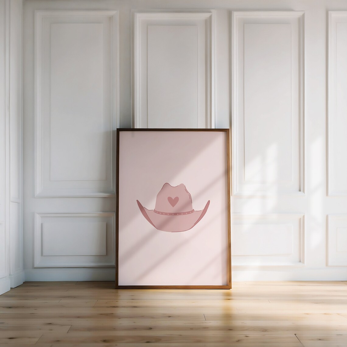 Pink Cowgirl Hat With Heart Western Nursery Girls Bedroom Poster
