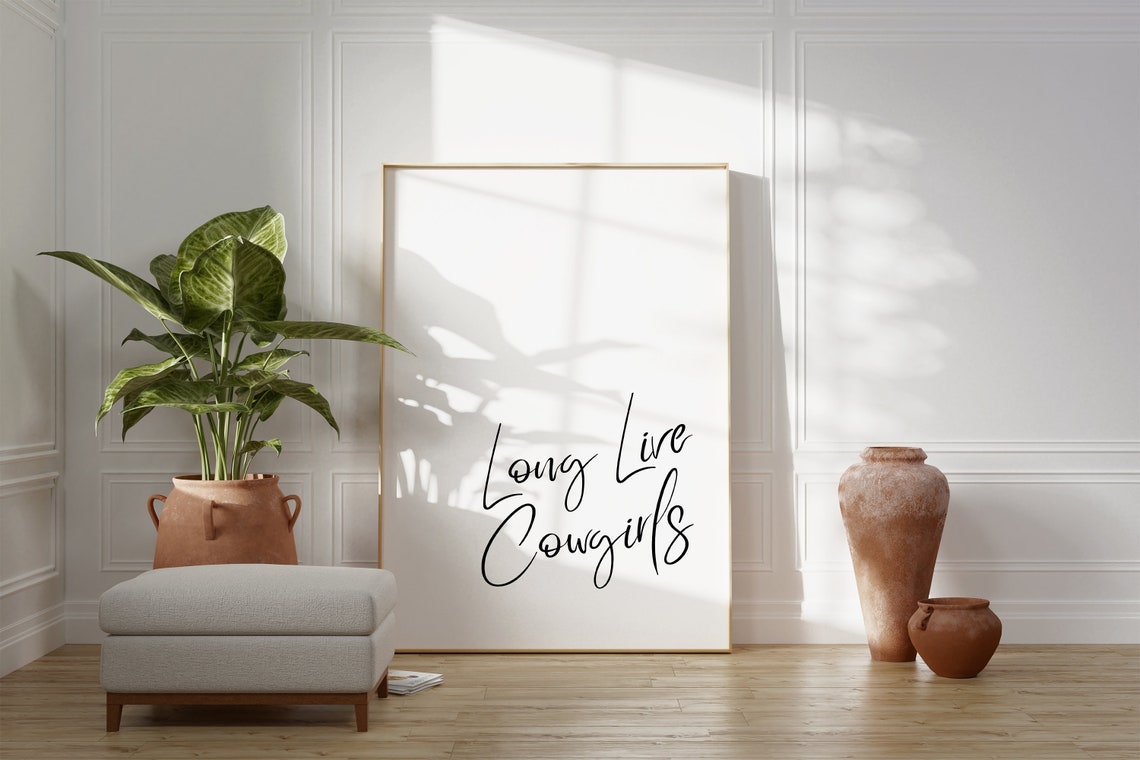 Long Live Cowgirls Black Script Minimalist Western Quote Poster - Image 4