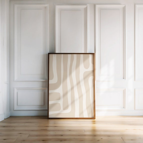 Beige Modern Abstract Print Organic Minimalist Wall Art Modern Art Print Neutral Print Boho Art Print Art