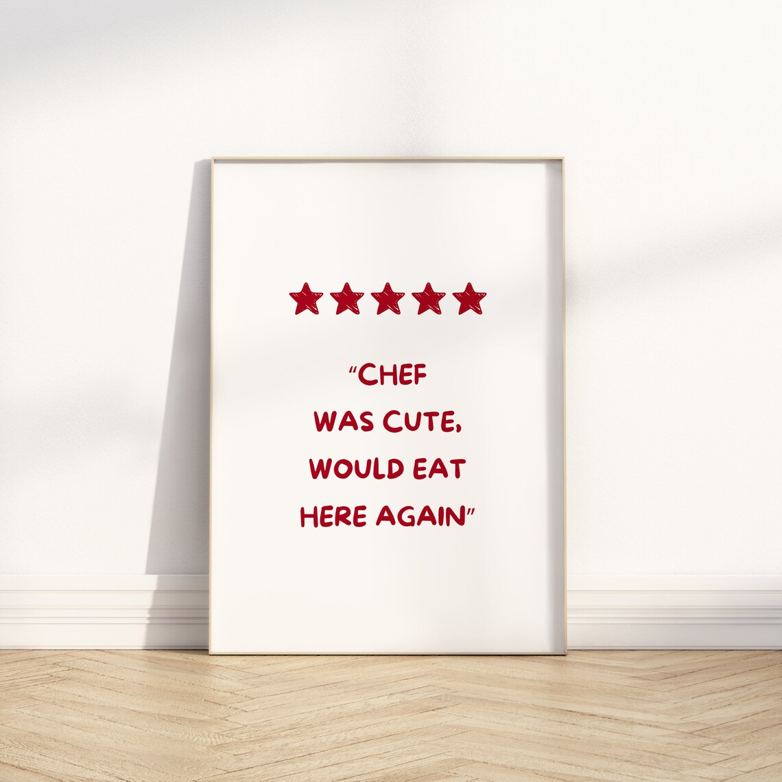 Chef Was Cute Print Aesthetic Kitchen Decor Trendy Kitchen Wall Art Chef Print Kitchen Print Cute Kitchen Poster Wall Art