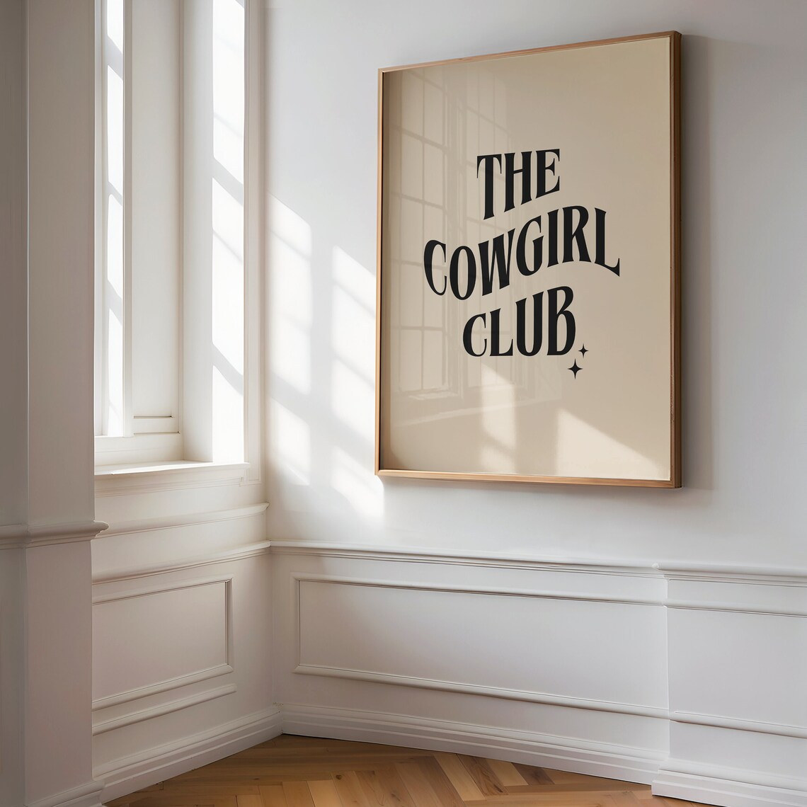 The Cowgirl Club Western Typography Beige Trendy Quote Poster - Image 3