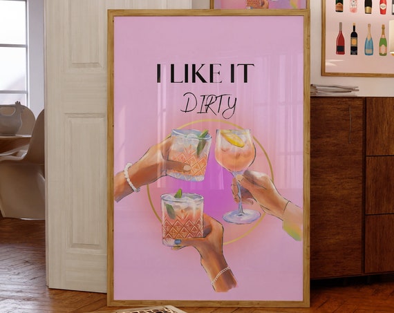 Vintage Cheers Posterbar Art Printtrendy Artaesthtic Girly Bar Cart Artcocktail Artpreppy Bar Cart Artretro Bar Wall Art