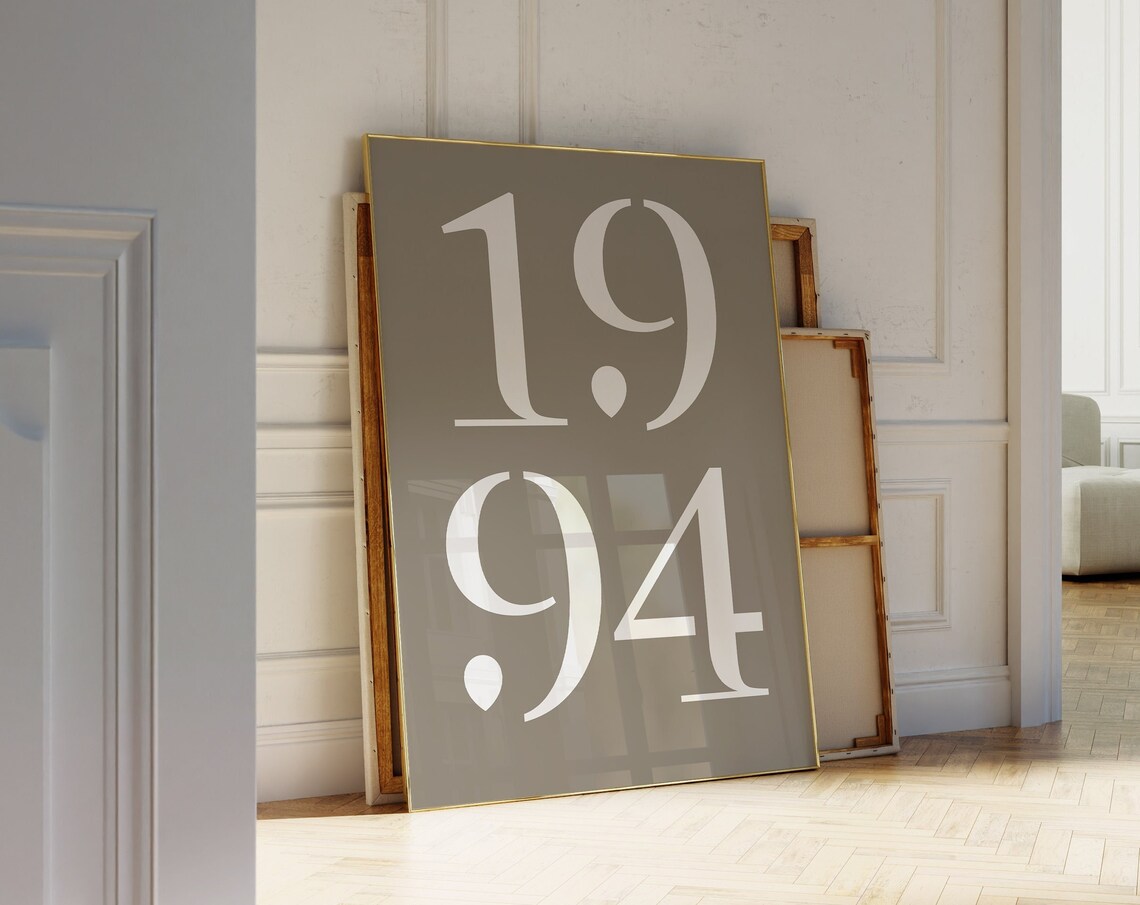 Custom Year Typography Print, Birth Year Gift - Image 4