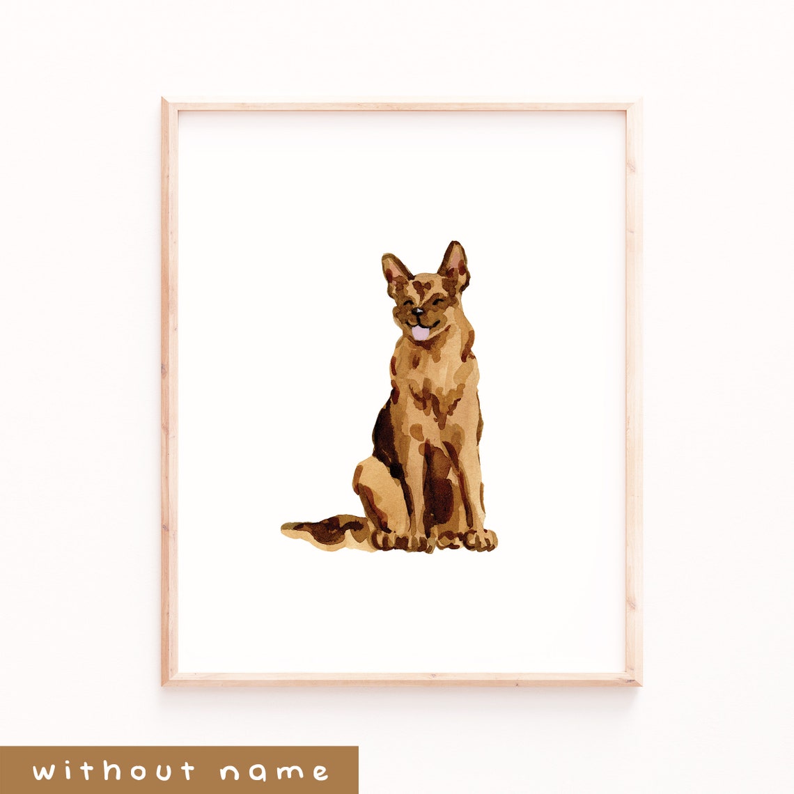 German Shepherd Dog Personalized Name Watercolor Pet Portrait Poster - Image 4