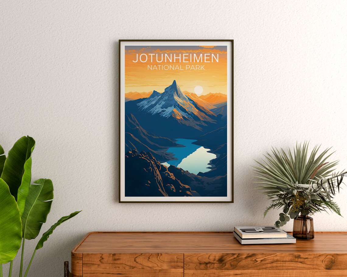 Jotunheimen Travel Poster, Norway Mountain Print - Image 3