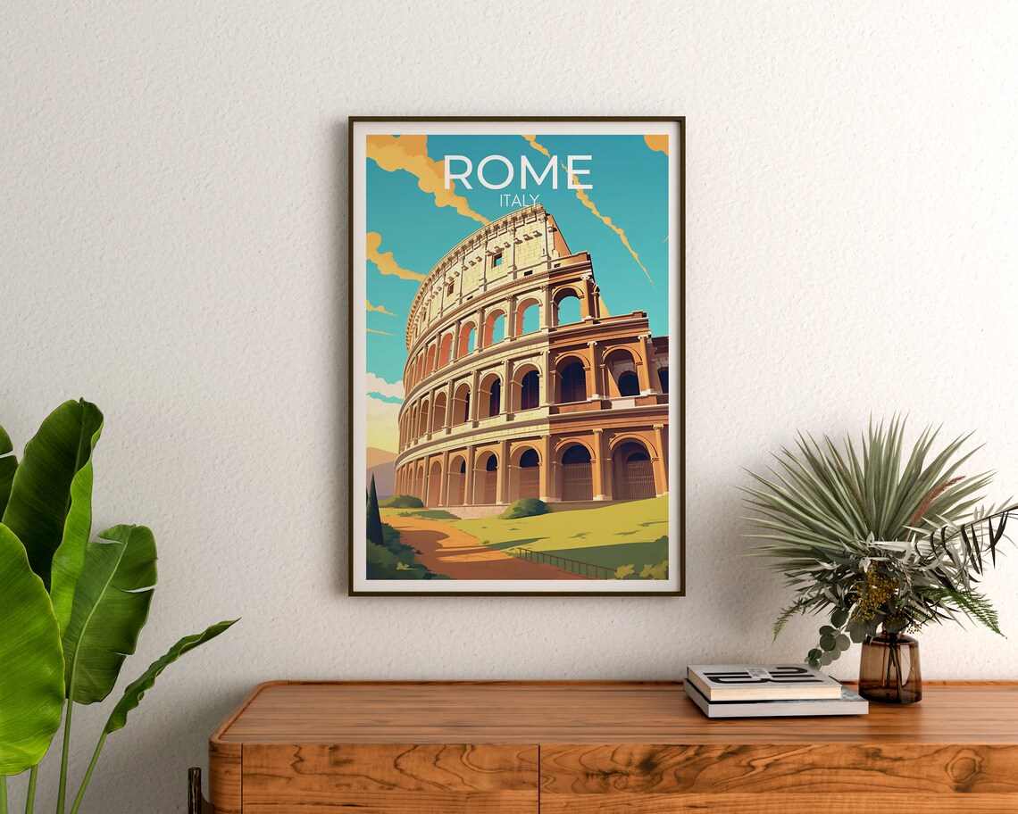 Rome Travel Poster, Colosseum Italy Art Print - Image 3