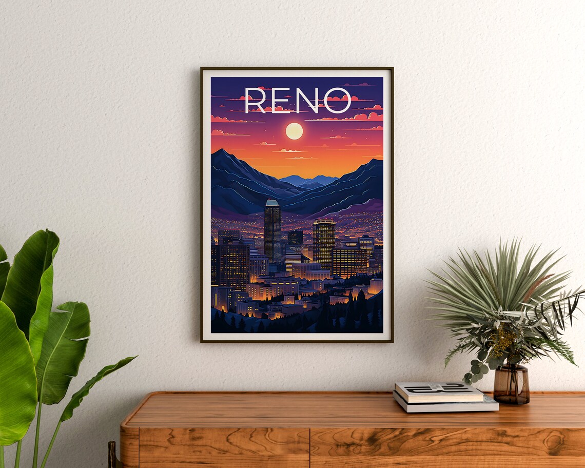 Reno Nevada Travel Poster, Nevada Wall Art Print - Image 3