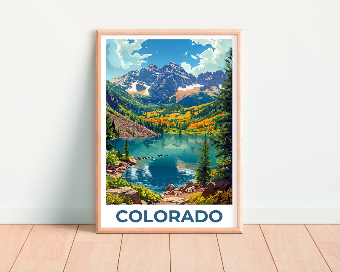 Colorado Rocky Mountains Travel Poster, Mountain Art - Image 4
