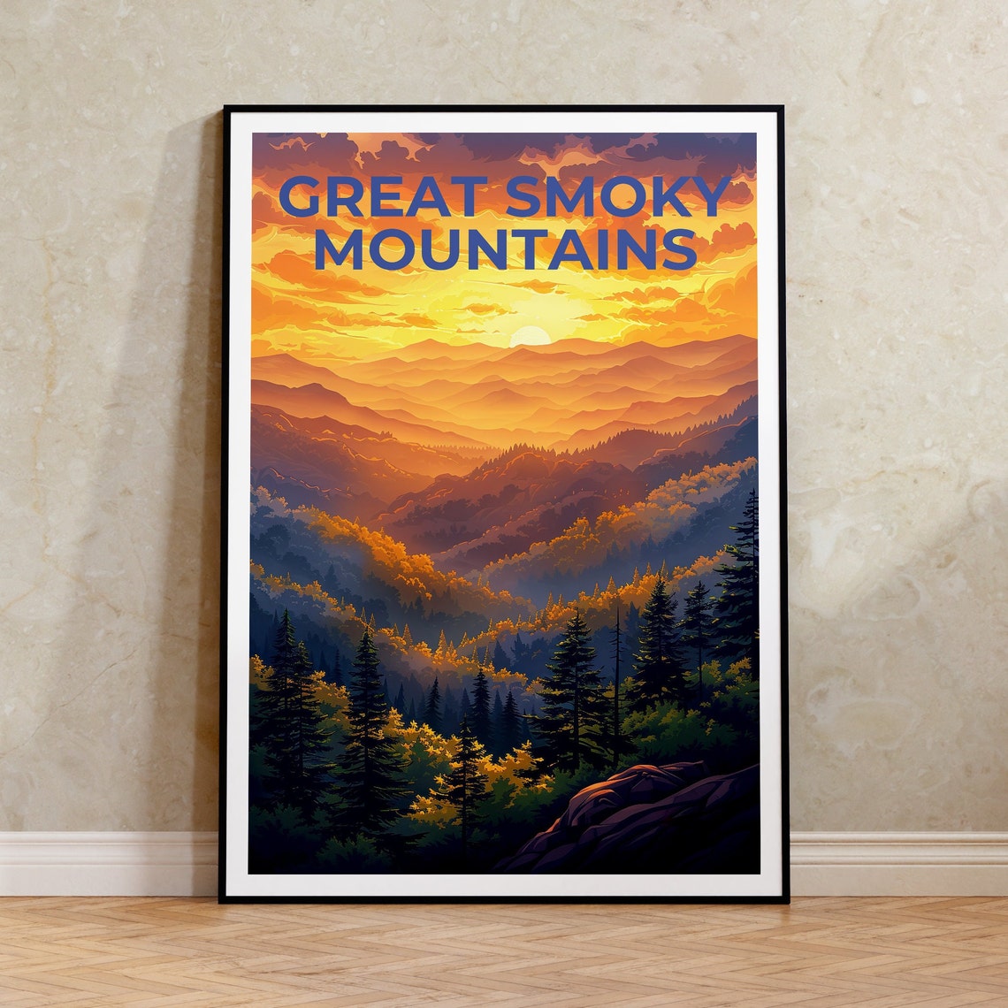 Great Smoky Mountains Poster Smoky Mountains Print Tennessee Poster North Carolina Poster Hiking Poster Mountain Poster