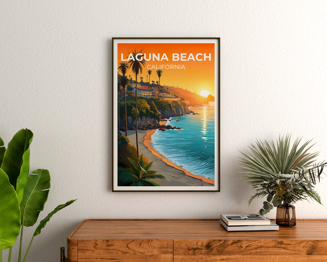 Laguna Beach, California Travel Poster Art Print - Image 3