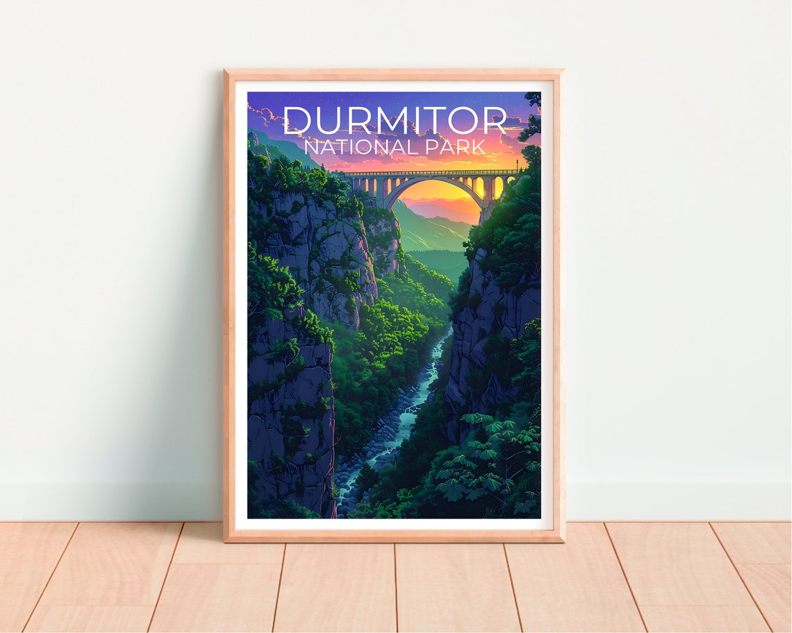 Durmitor National Park Poster Durmitor Print Montenegro Poster Montenegro Print Urevia Tara Bridge Poster Montenegro Art - Image 4