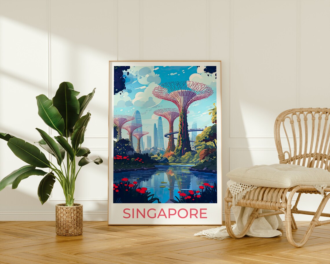 Singapore Gardens By The Bay Travel Poster, Supertree Grove - Image 2