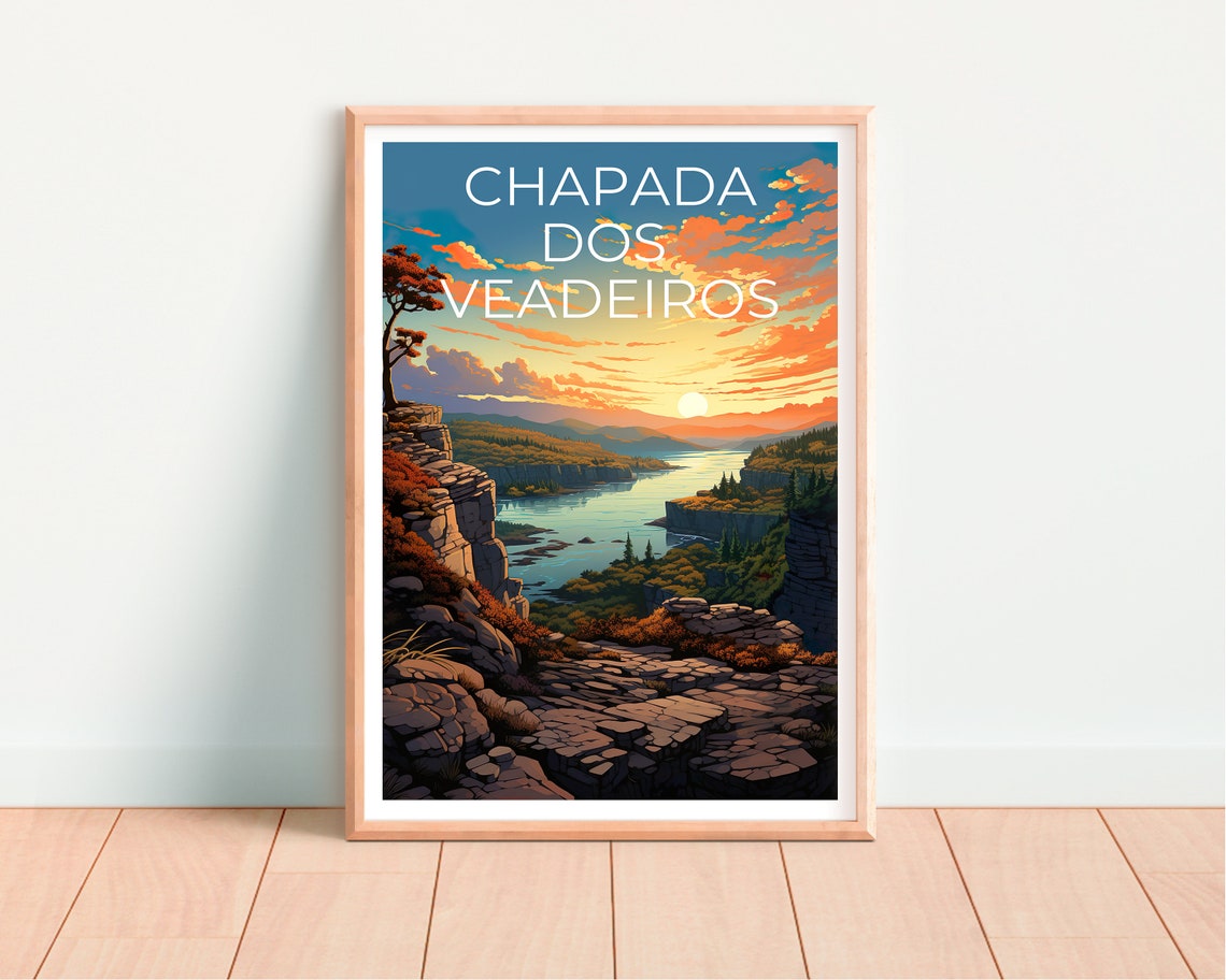 Chapada dos Veadeiros Brazil Canyon River Sunset Nature Travel Poster - Image 4
