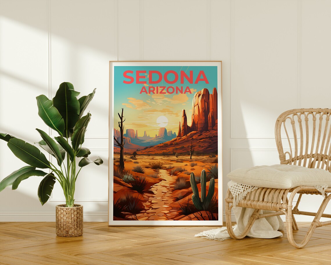 Sedona Travel Poster, Arizona Landscape Art Print - Image 2
