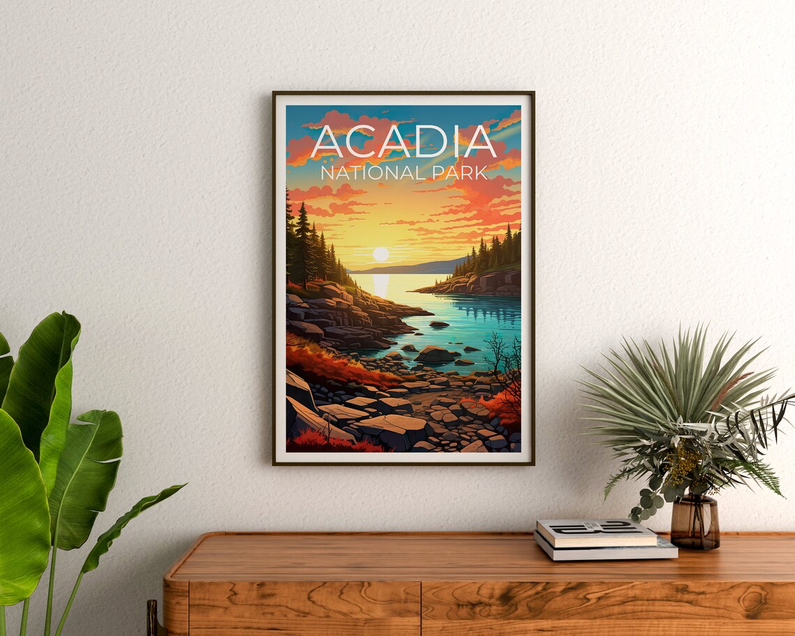 Acadia National Park, Maine Travel Poster Print - Image 3