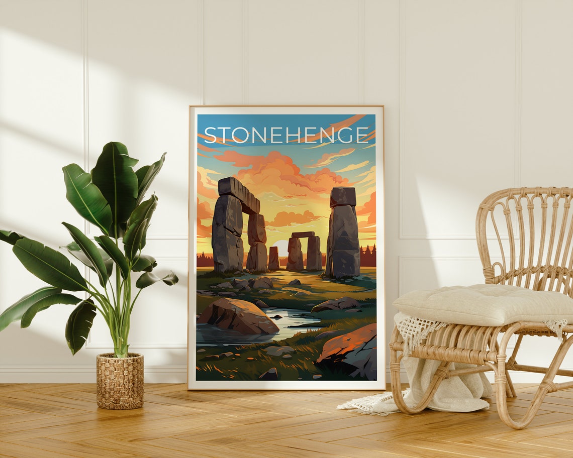 Stonehenge England Ancient Stone Circle Sunset Sky Travel Poster - Image 2