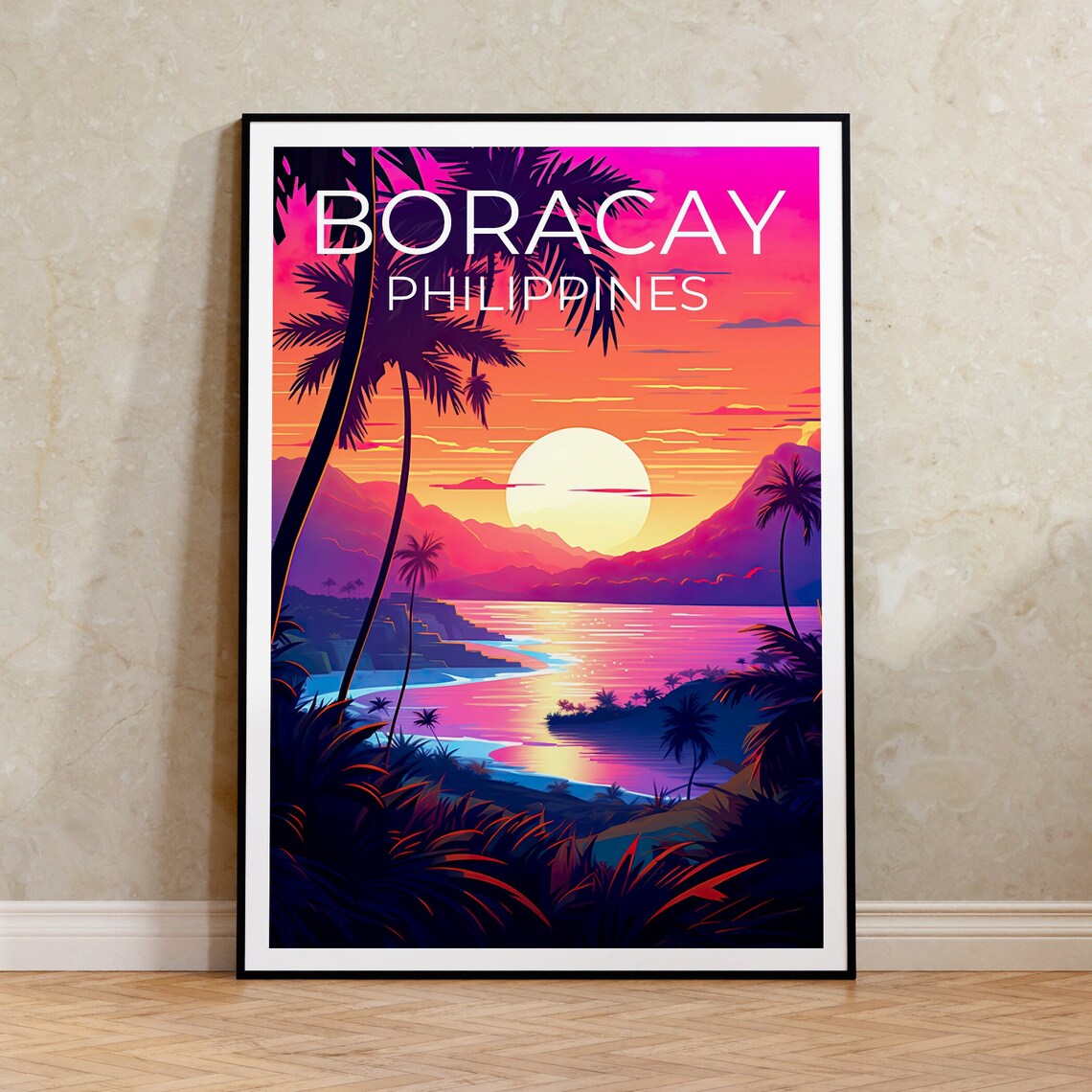 Boracay Travel Poster, Philippines Beach Wall Print