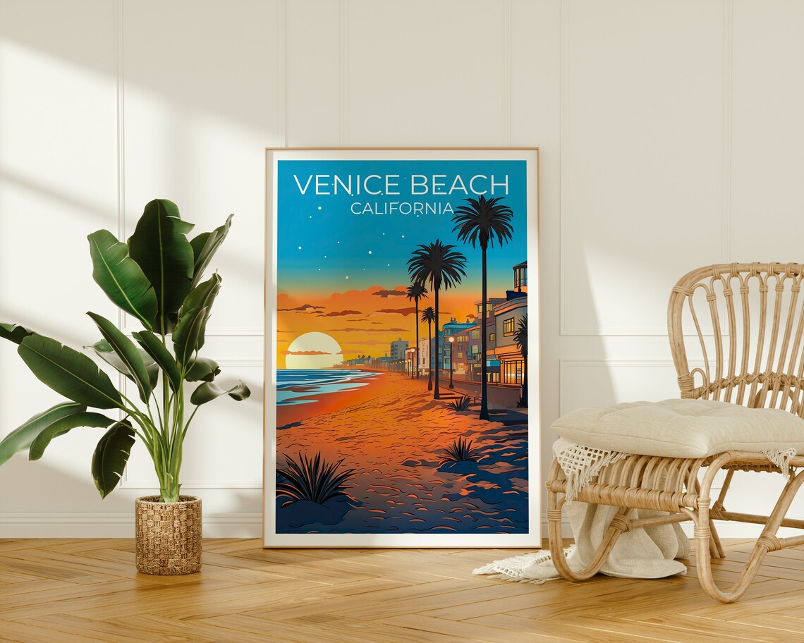 Venice Beach Travel Poster, California Wall Art - Image 3