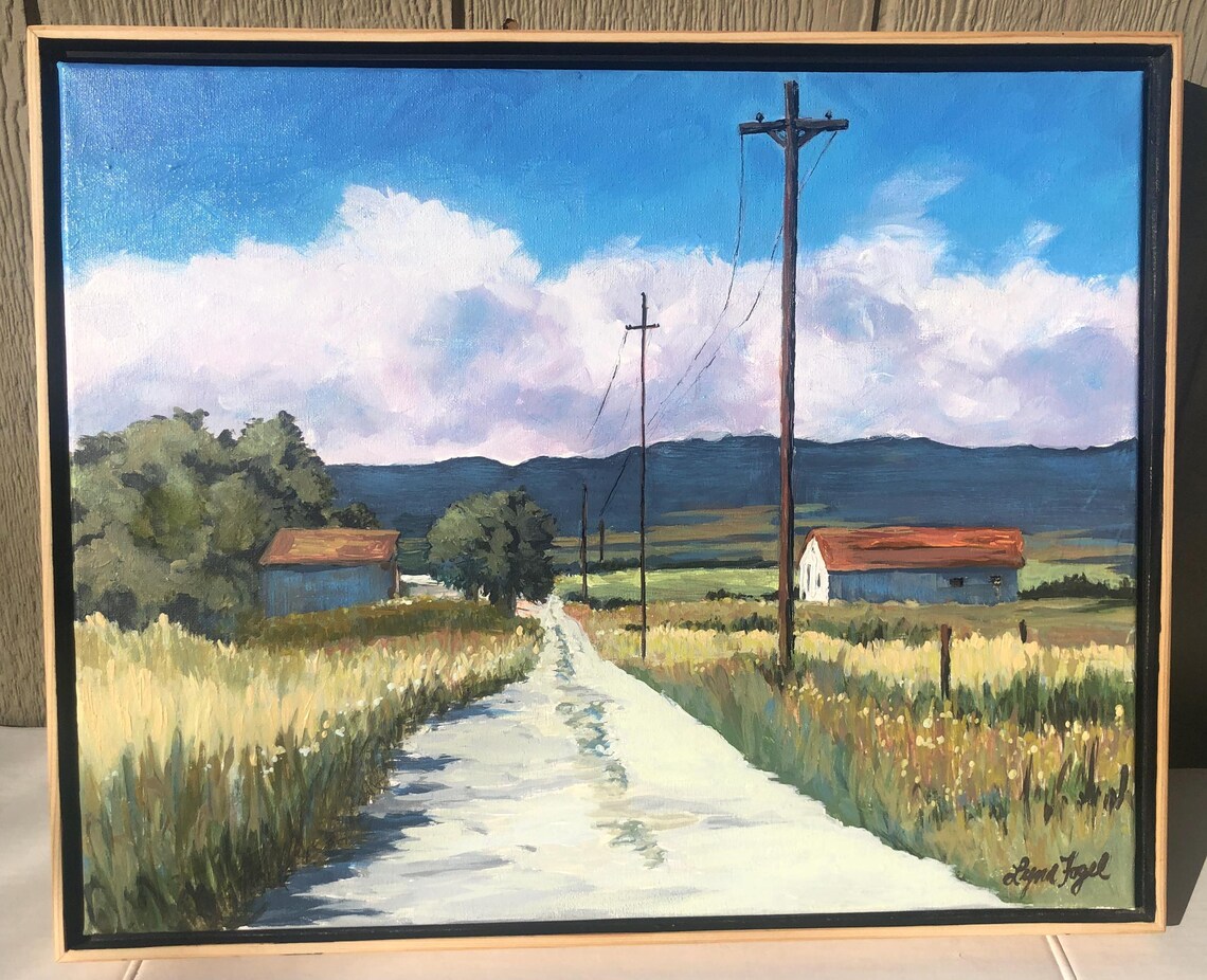 Landscape 16x20 Original Painting Framed Landscape Of Barn In Country New Mexico Landscape Oil Original On Farm Landscape